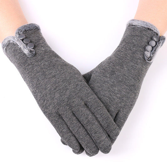 Women's Thermal Ladies Bow Veet Riding Winter Gloves