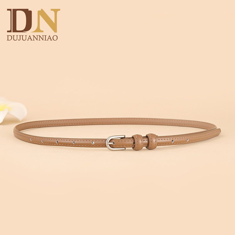 Women's Summer Joker Leather Thin Wind Decoration Belts