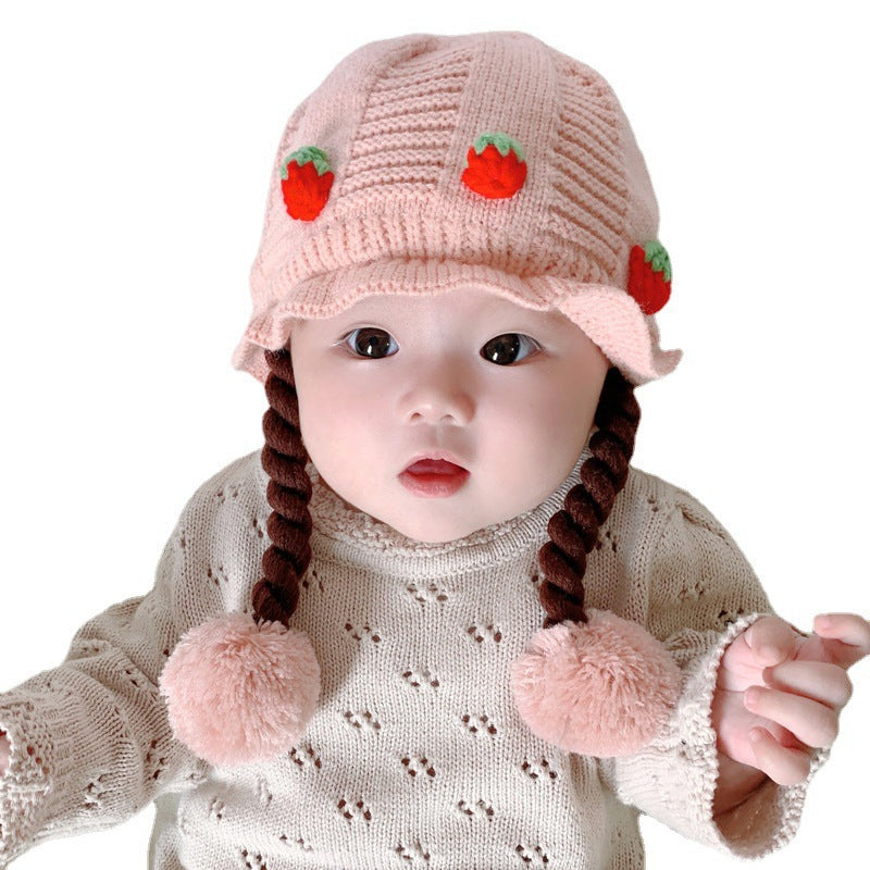 Knitted Cute Wig Infant Pullover Keep Kids' Headwear