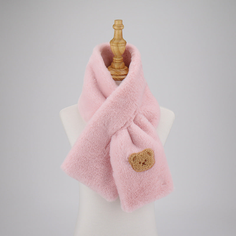 Women's Rex Rabbit Fur Thick Warm Cross Pearl Scarfs