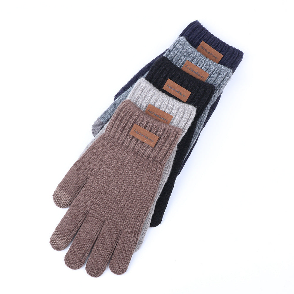 Men's Winter Touch Screen Finger Warm Veet Gloves