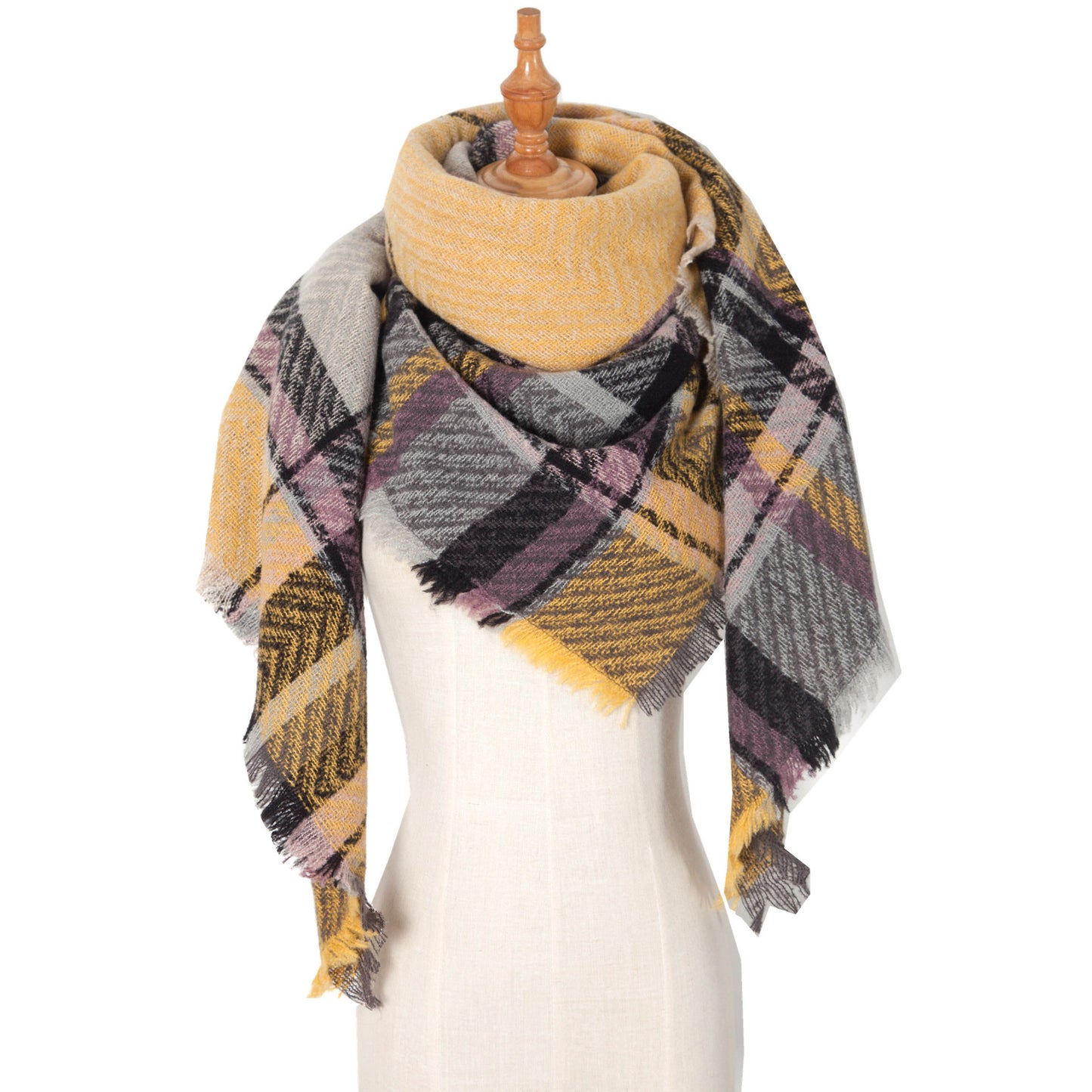 Versatile Source Shawl Large Plaid Triangle Scarfs