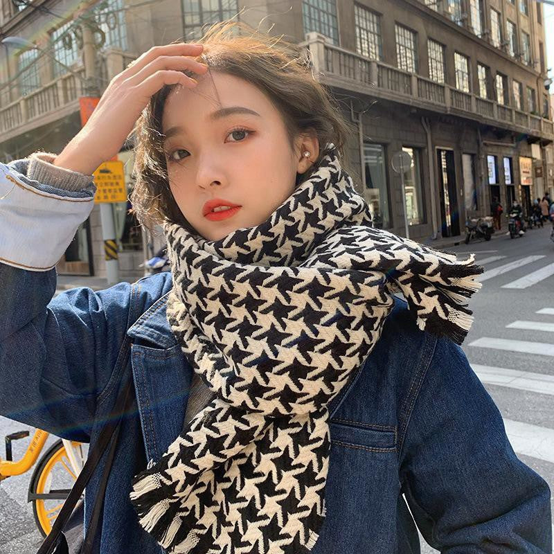 Women's High-grade Plaid Shawl Autumn Versatile Fashion Scarfs