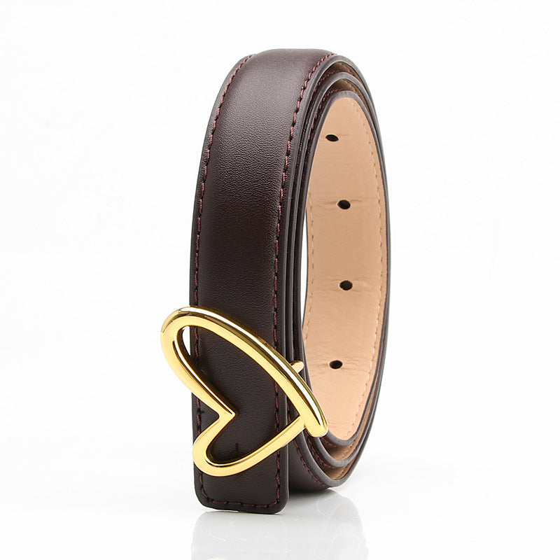 Women's Heart Buckle Dress Decoration Cutting Edge Belts