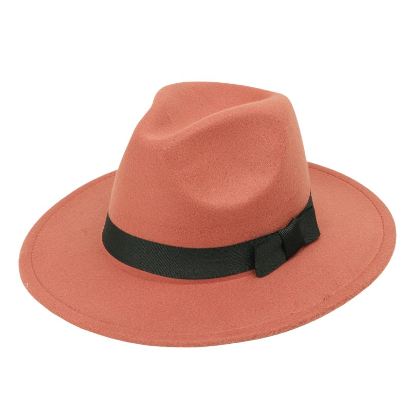 Women's & Men's British Retro Fedora Hat Big Brim Hats & Caps