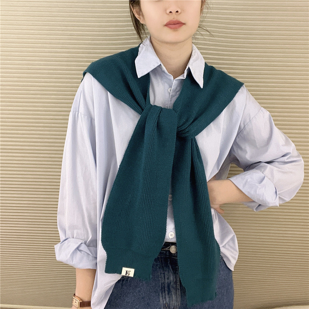 Women's Color Knitted Shawl Decorative Shoulder Summer Scarfs