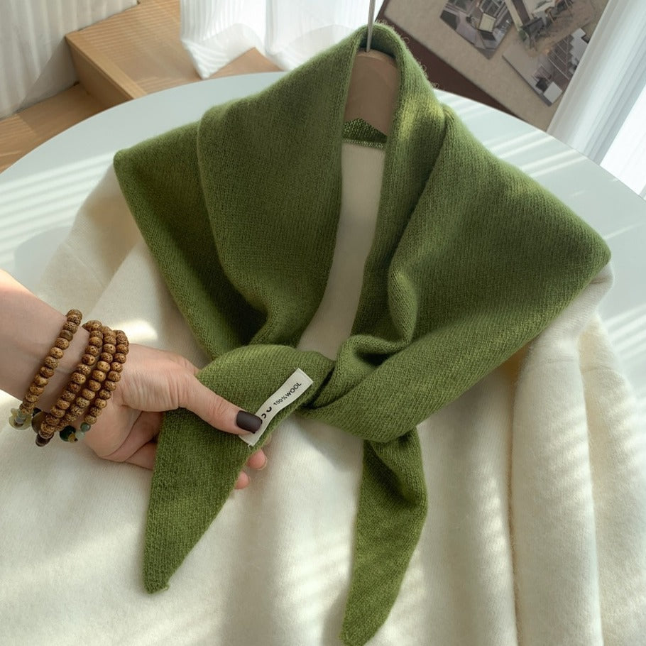 Women's Knitted Triangular Binder Shawl Warming Kerchief Scarfs