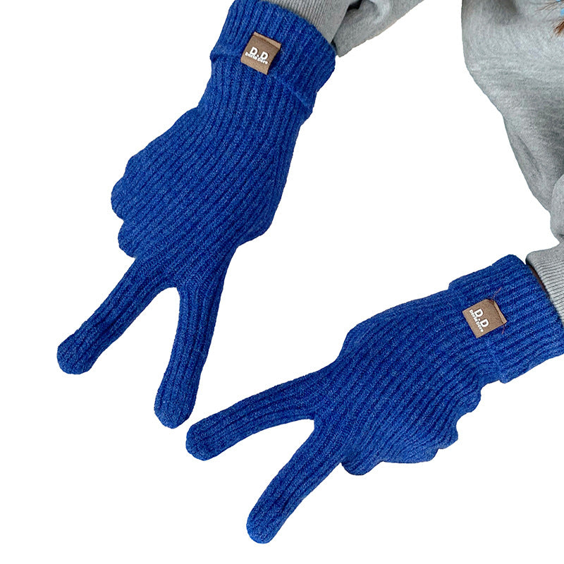 Women's Winter Wool Touch Screen Warm Korean Gloves