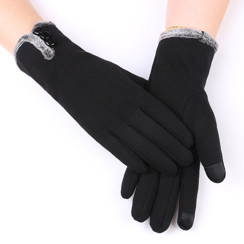 Women's Fleece-lined Warm Veet Riding Winter Snow Gloves