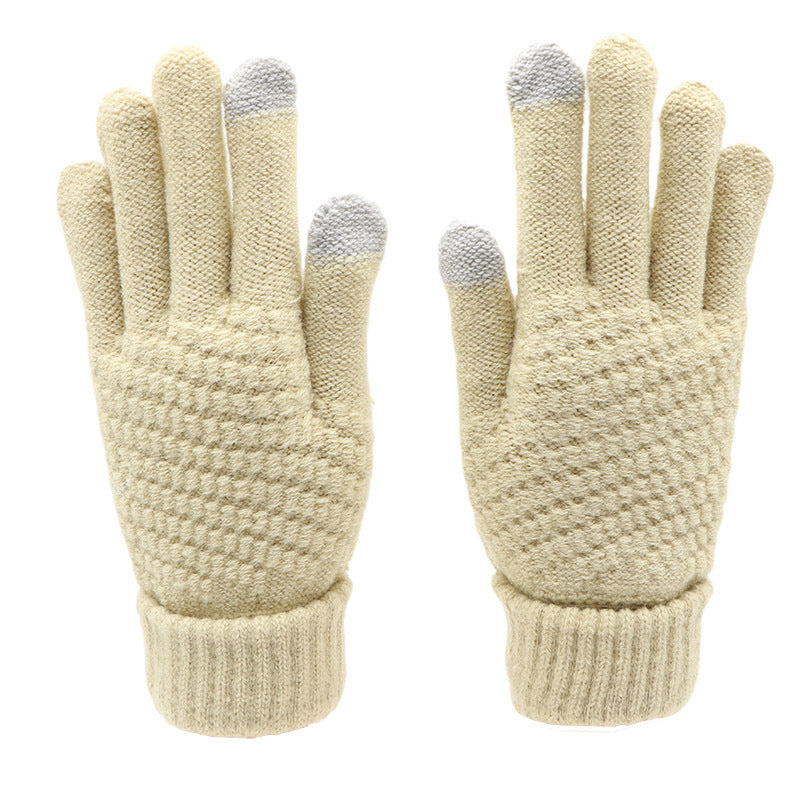 Women's Screen Knitted Winter Cold Protection Thickening Gloves