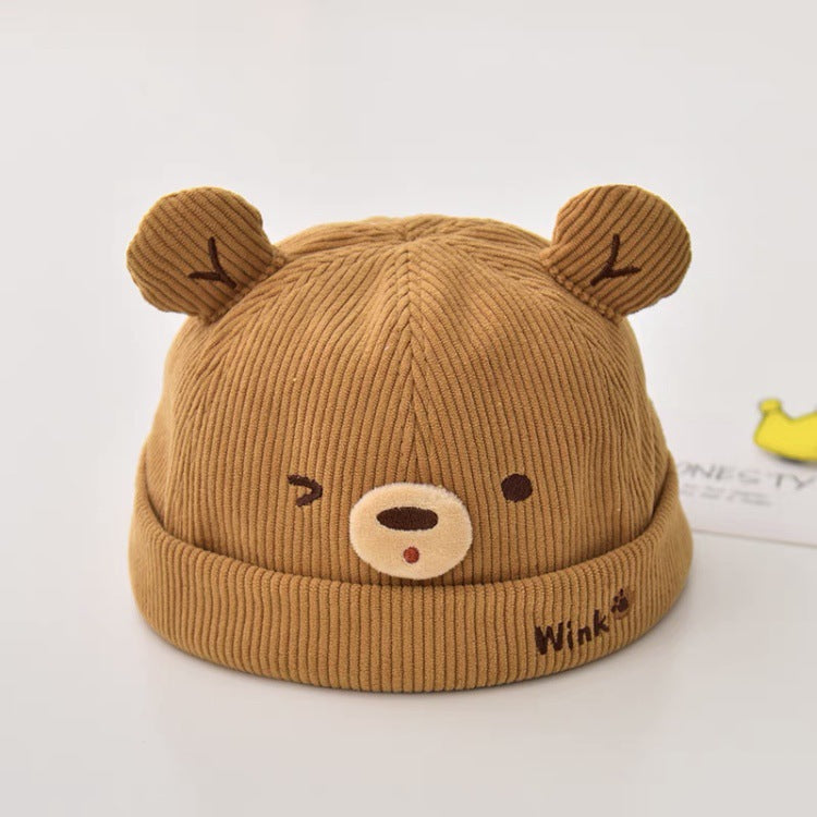 Hat Cute Bear Shape Skullcap Boy Kids' Headwear