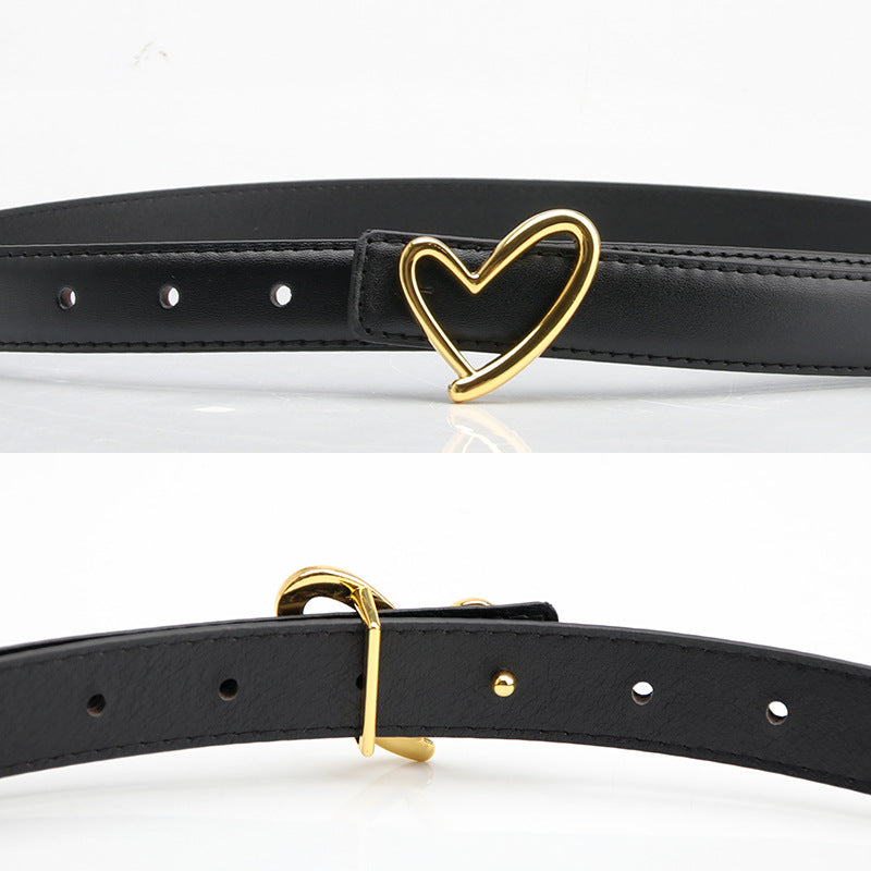 Women's Heart Buckle Dress Decoration Cutting Edge Belts