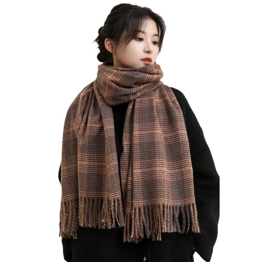 Women's High-grade Check Warm Korean Style Plaid Scarfs