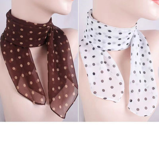 Women's Small Square Chiffon Soft Emulation Silk Scarfs