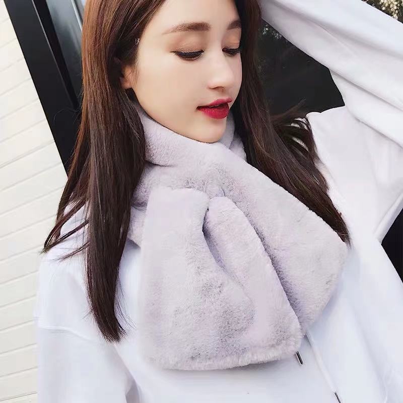 Women's For Imitate Rex Rabbit Fur Thick Scarfs