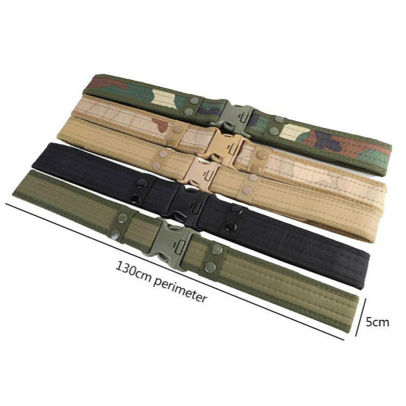 Men's Plastic Buckle Camouflage Nylon Foam Wide Military Belts