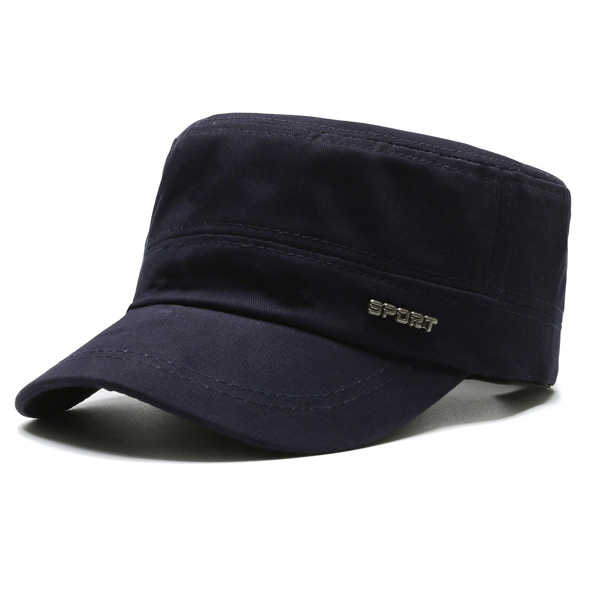 Men's Four Casual Twill Cotton Flat-top Simple Peaked Hats & Caps