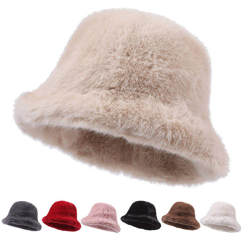 Women's Bucket Hat Plush Fashion Warm Fur Hats & Caps