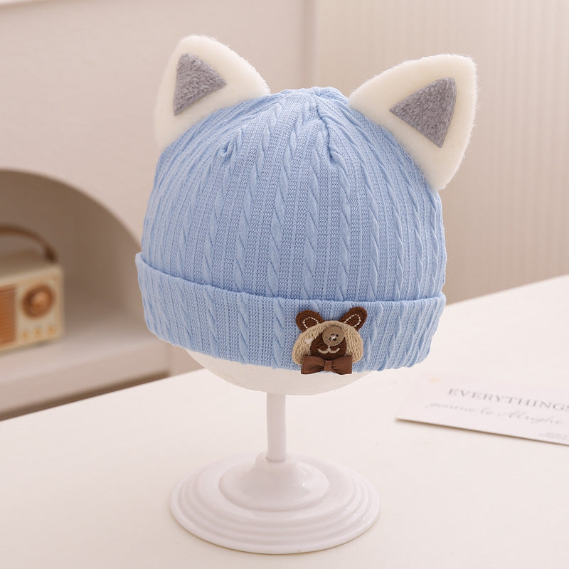 Kitten Cartoon Born Hat Beanie Infants Kids' Headwear