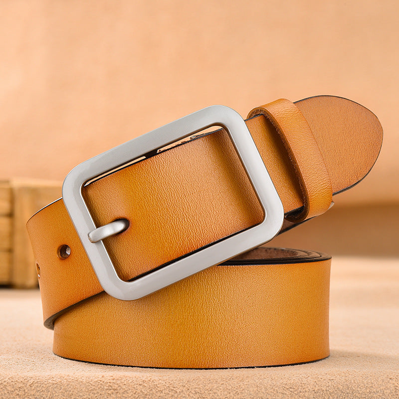 Women's & Men's Simple Fashion Leather Pin Buckle Belts