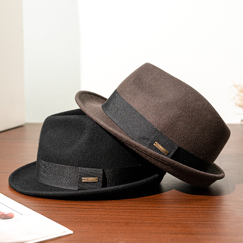 Women's & Men's Style Woolen Hat Jazz Small Brim Hats & Caps