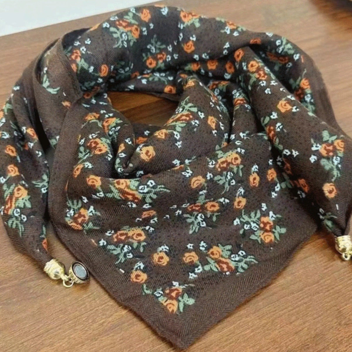 Women's Small Golden Balls Magnetic Buckle Lazy Scarfs