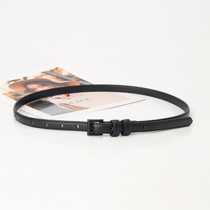 Women's Leather High-grade Candy Color Thin Decorative Belts