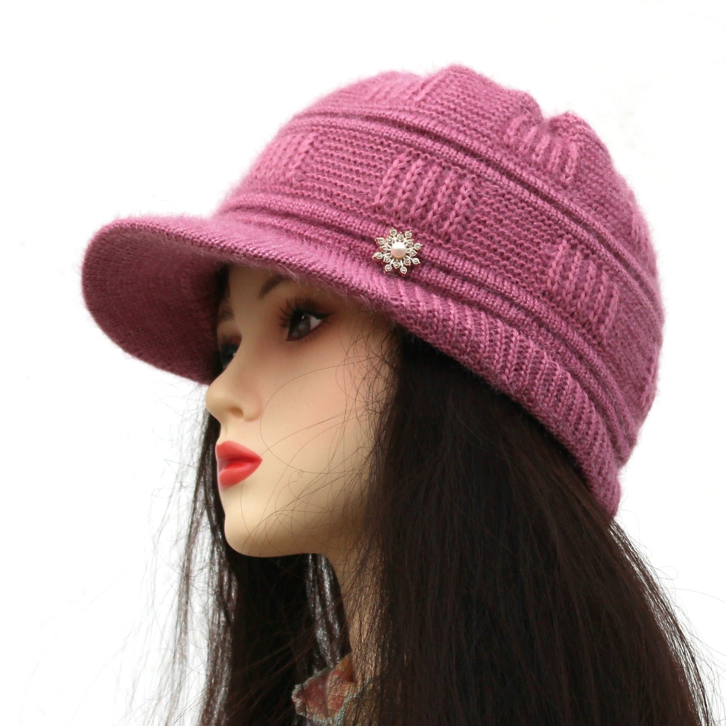 Winter Hat Female Mom Style Elders Grandma Fleece Thickened Hats & Caps