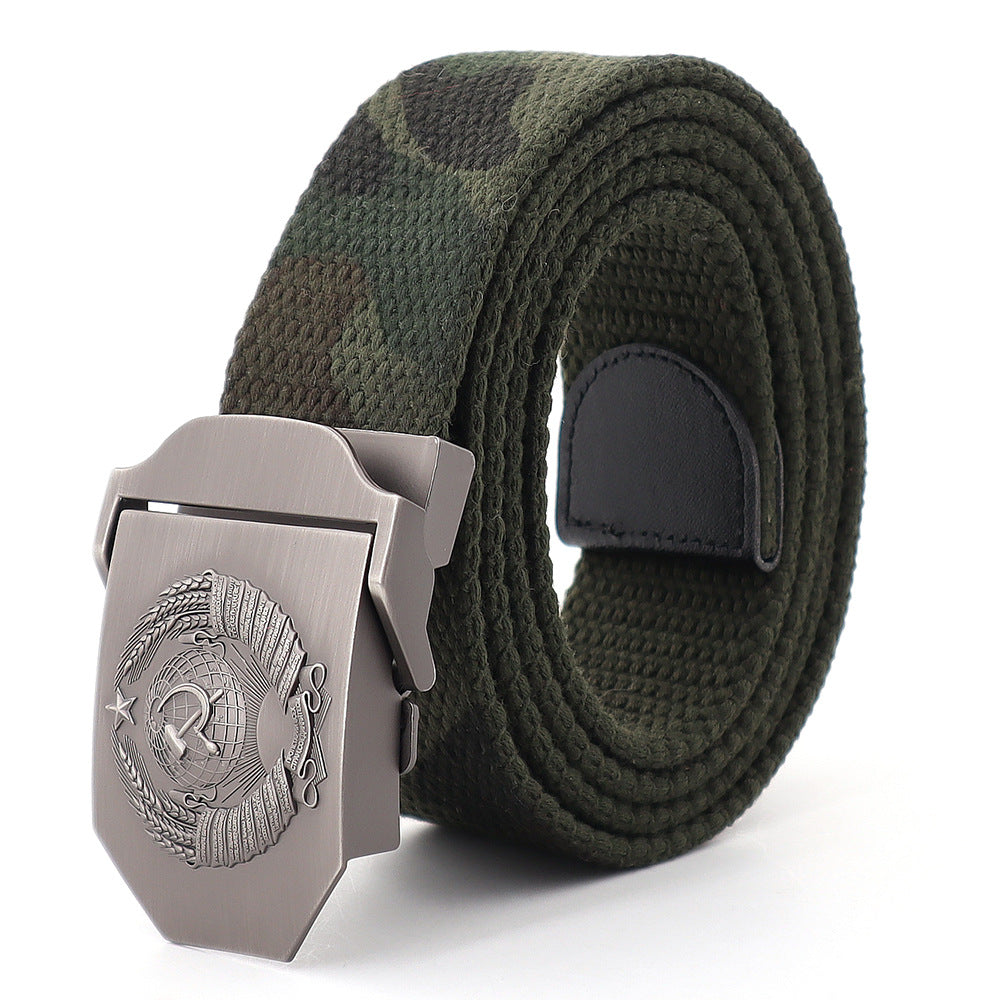 Women's & Men's Canvas Outdoor Military Training Casual Pants Belts