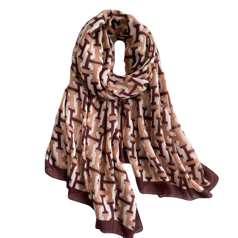 Contrast Color Street Fashion Shawl High Scarfs