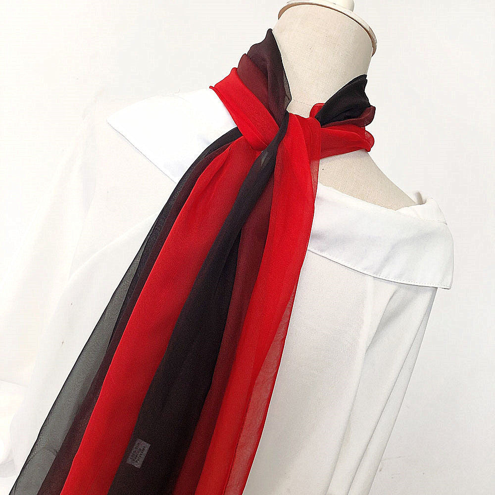 Women's Gradient Color Matching Vertical Soft Georgette Long Scarfs