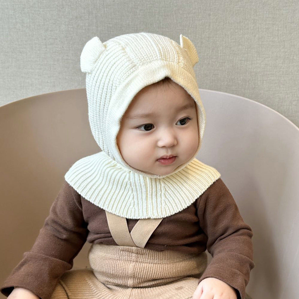 South Hat Integrated Winter Cute Bear Ear Kids' Headwear