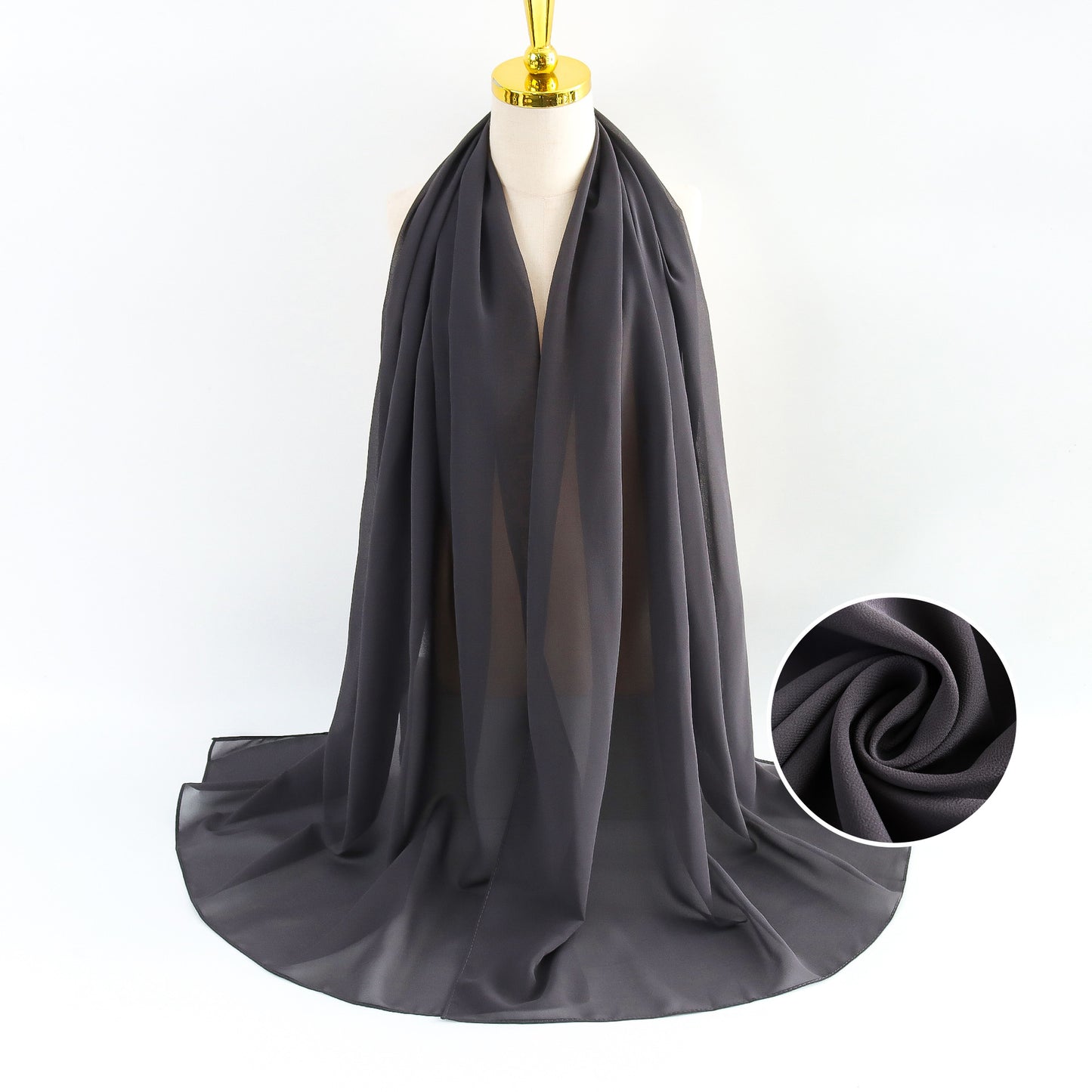 Women's Pearl Chiffon Solid Color Bubble Bag Scarfs