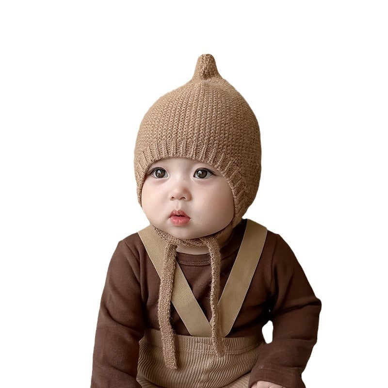 Style Hat Warm Wool Cute Pure Color Kids' Headwear