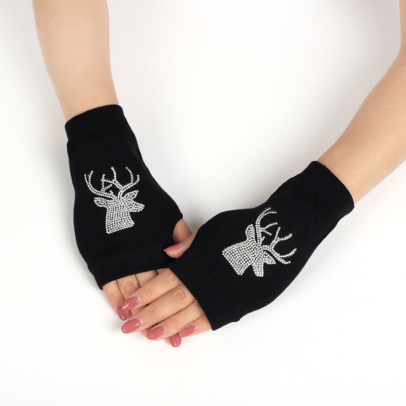 Women's & Men's Sailor Dance Open Finger Rivet Knitting Gloves