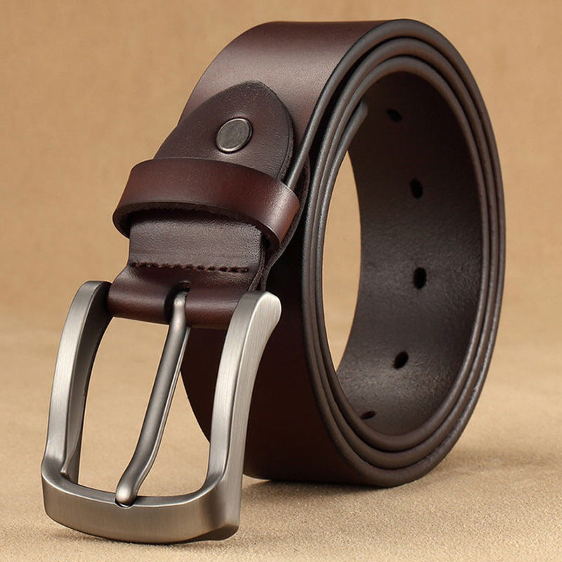 Men's Retro Pin Buckle Leather Genuine Pants Belts