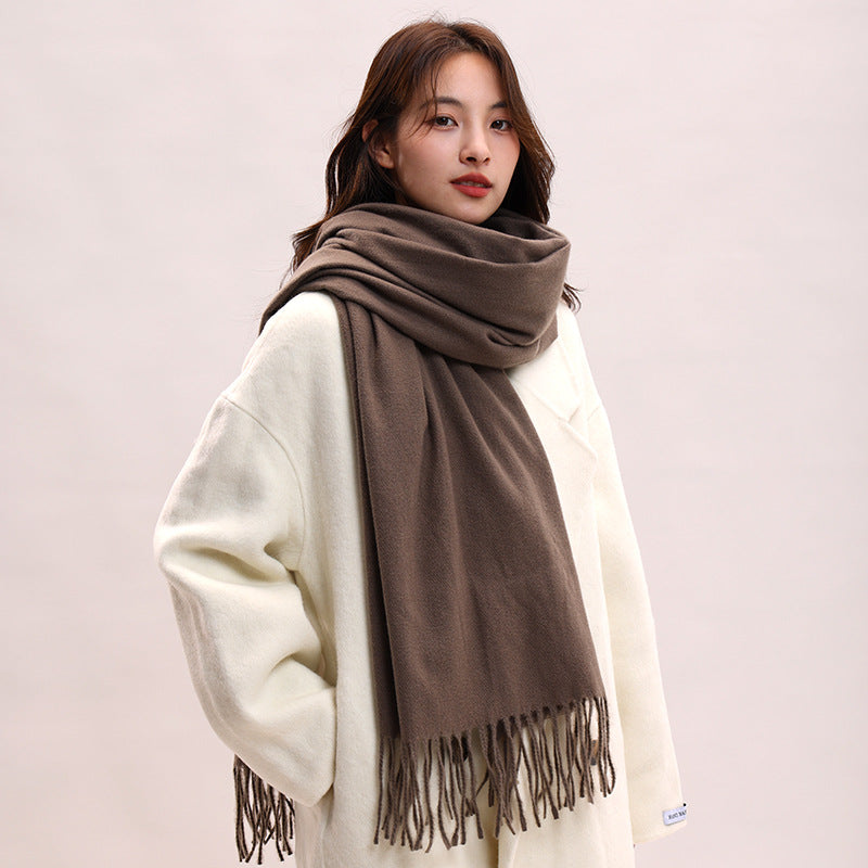 Women's Solid Color Winter Versatile High-grade Shawl Fashion Scarfs