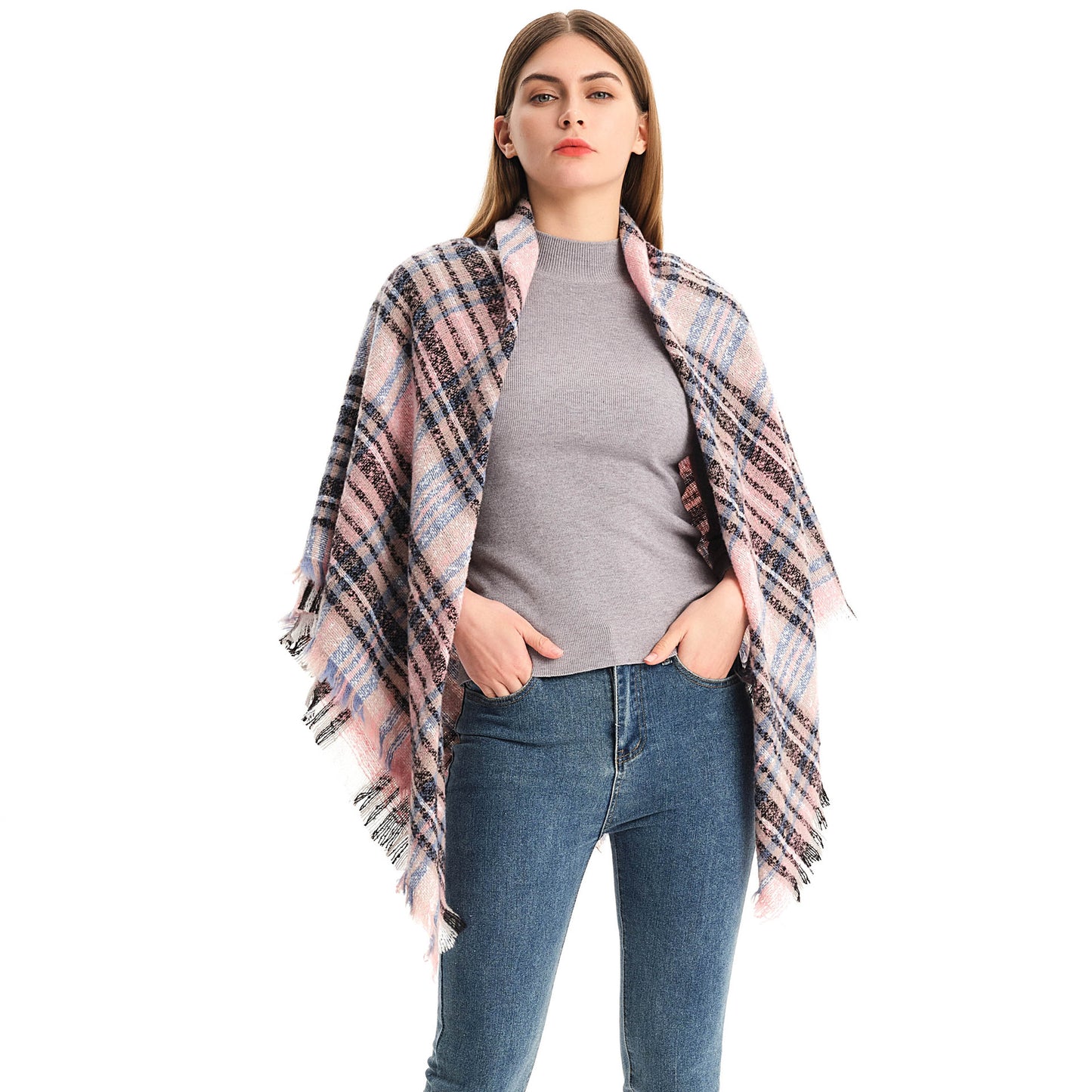 Versatile Source Shawl Large Plaid Triangle Scarfs