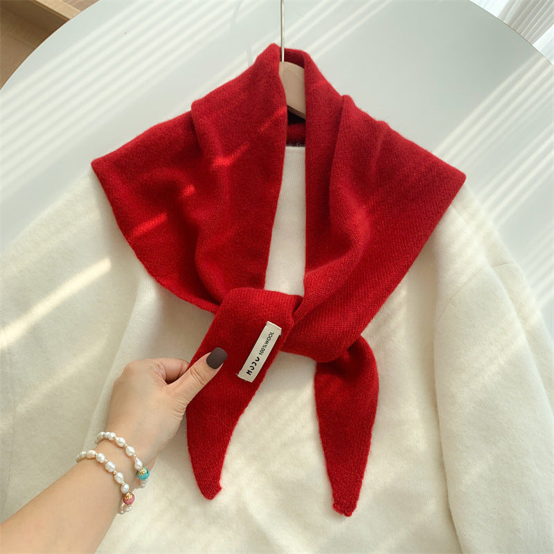 Women's Knitted Triangular Binder Shawl Warming Kerchief Scarfs