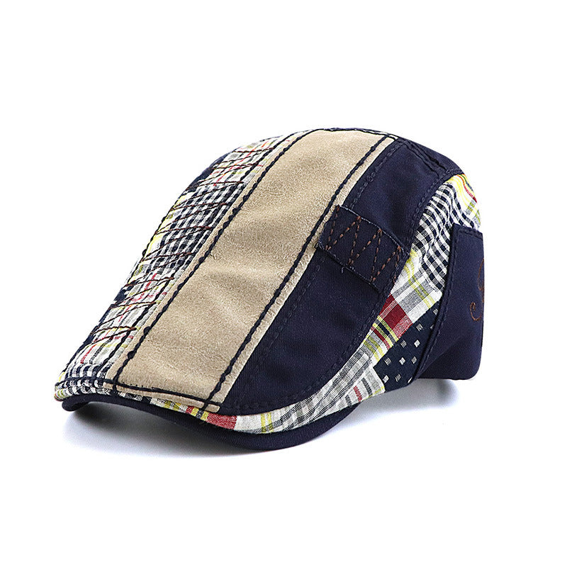 Men's Hat Peaked British Casual Stitching Beret Hats & Caps