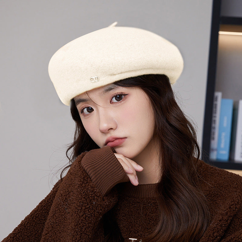 Women's Wool Beret Retro Artistic Painter Hat Temperament Hats & Caps