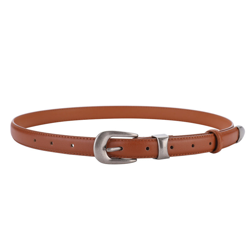 Women's Pure Cowhide Korean Style Simple Versatile Casual Belts