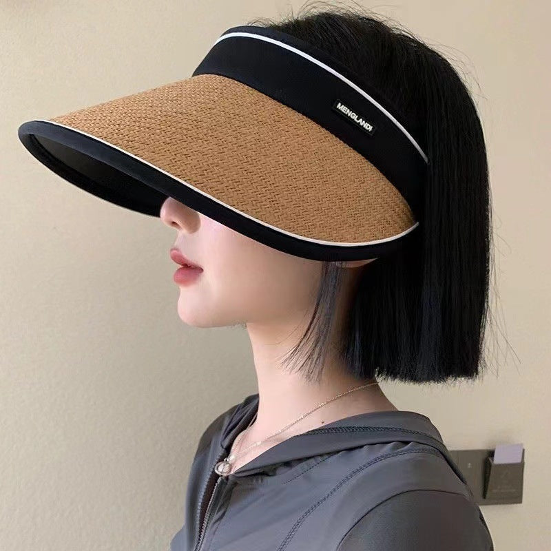 Women's Straw Sun Protection Joint Topless Hat Summer Hats & Caps