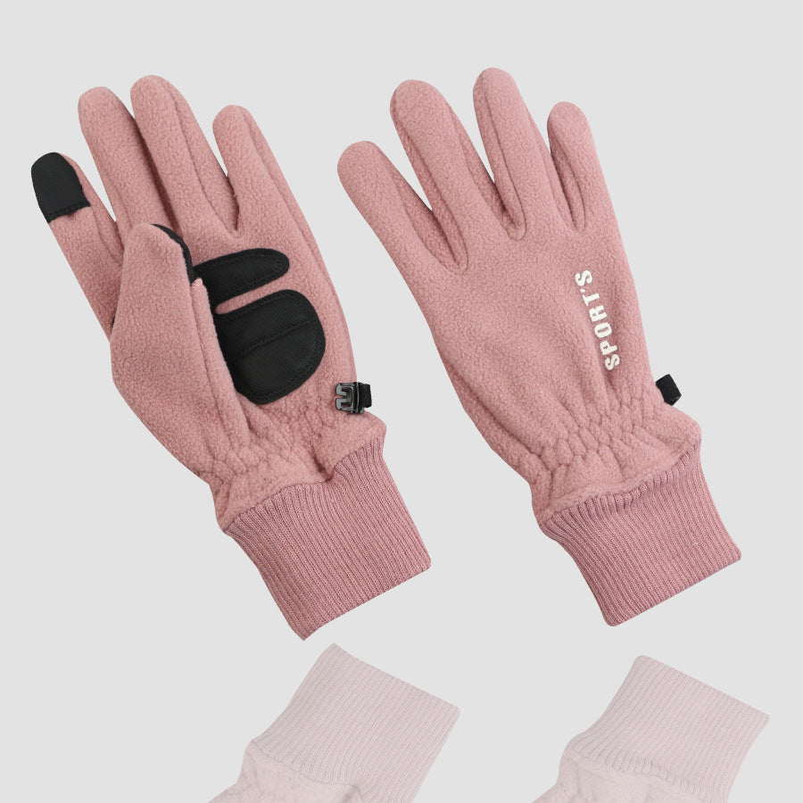 Men's Winter Polar Fleece Fleece-lined Warm Touch Screen Gloves