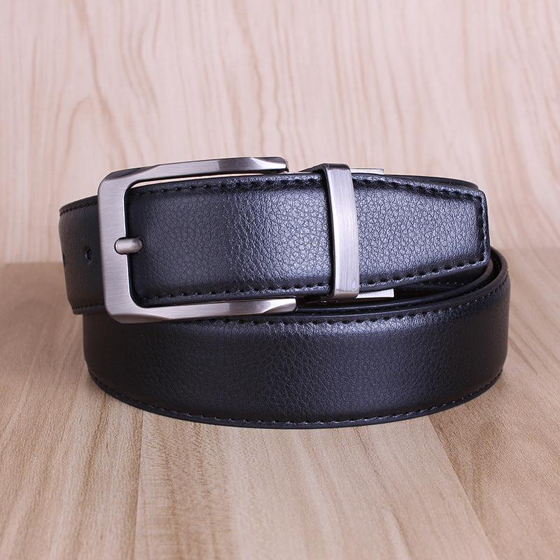 Men's Rotating Buckle Cowhide Pin Casual Double-sided Belts