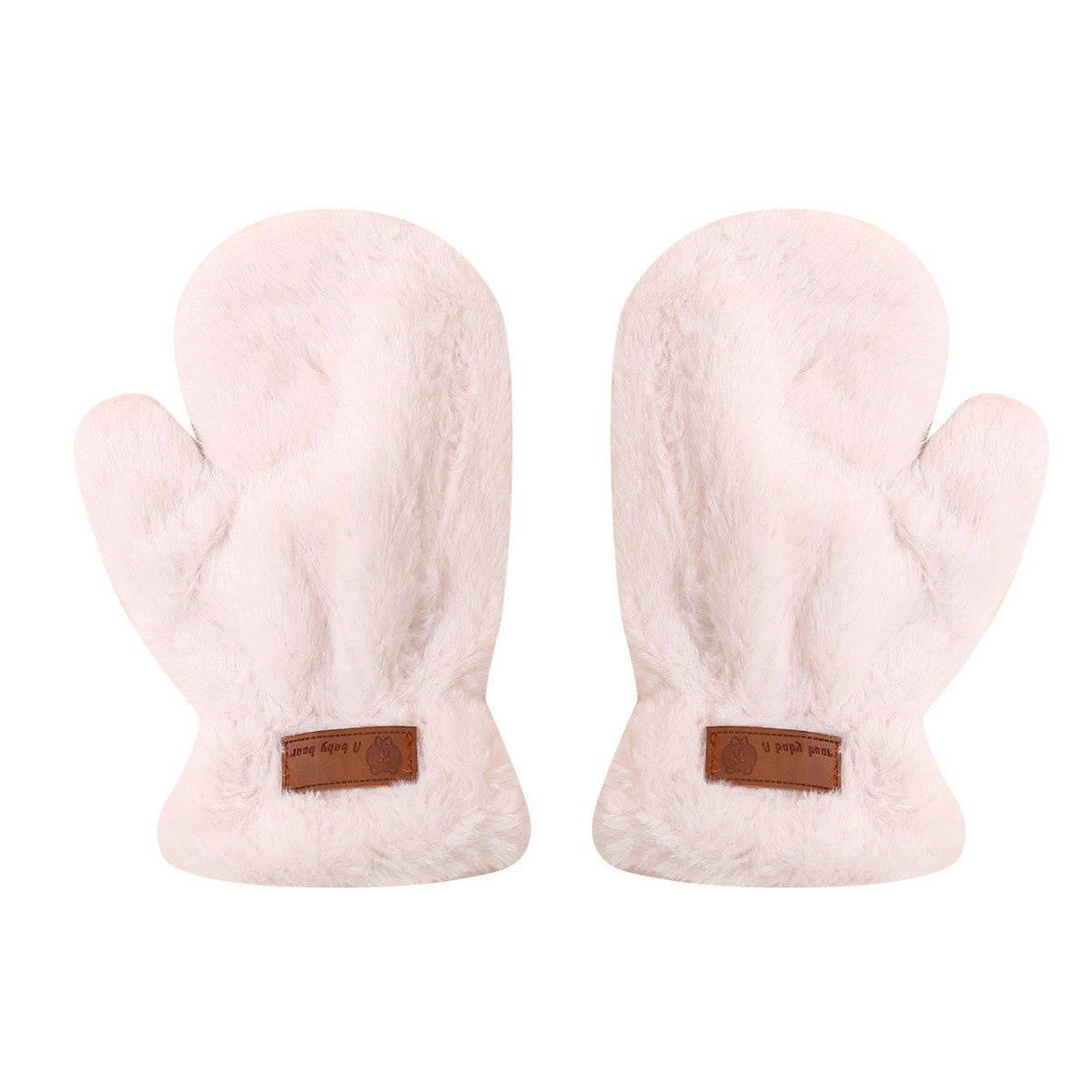 Women's Plush Thickened Warm Mittens Cute Simple Gloves