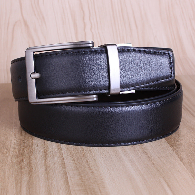 Men's Rotating Buckle Cowhide Pin Casual Double-sided Belts