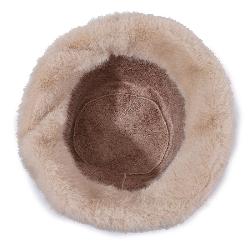 Women's Bucket Hat Plush Fashion Warm Fur Hats & Caps