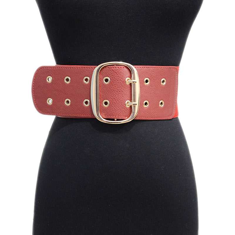 Women's Fashion Decorative Atmosphere Punk Perforated Breathable Waist Seal Belts