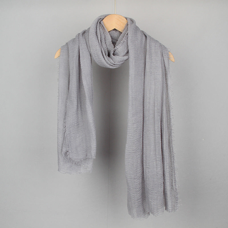 Women's Solid Color Cotton Linen Hair Towel Monochrome Scarfs